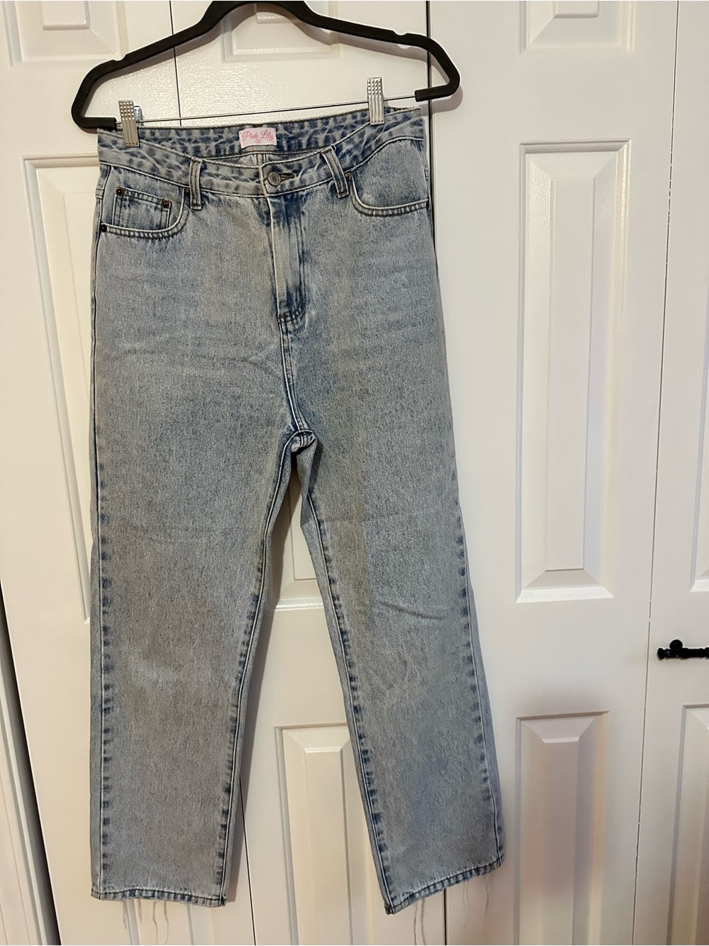 Pink Lily Light Blue High-Rise Straight Leg Jeans